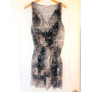 Ramy Brook Black Sleeveless Shift Waist Dress Tiered Medium